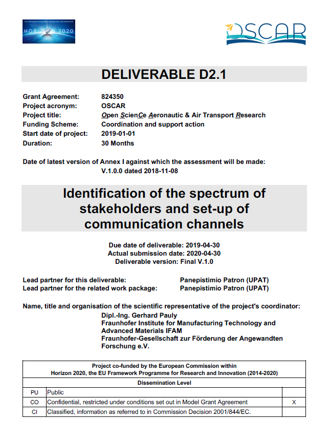 D2.1 - Identification of the spectrum of stakeholders and set-up of communication channels