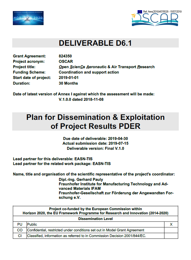 D6.1 - Plan for Dissemination & Exploitation of Project Results PDER