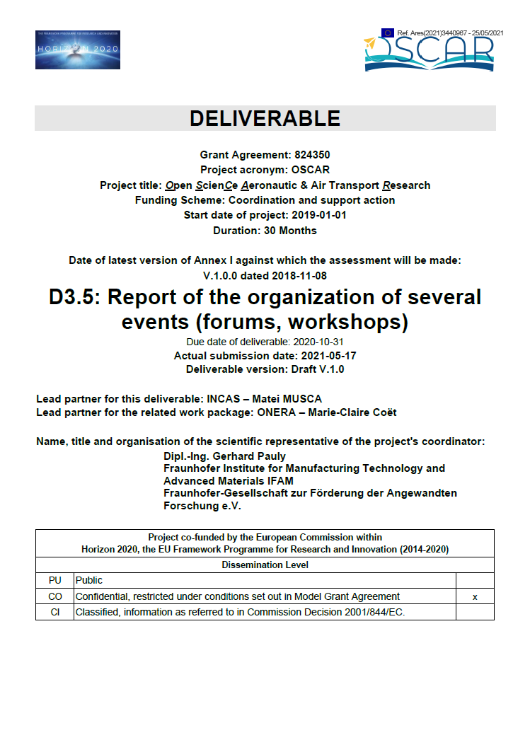 D3.5 Report of the organization of several events (forums, workshops)
